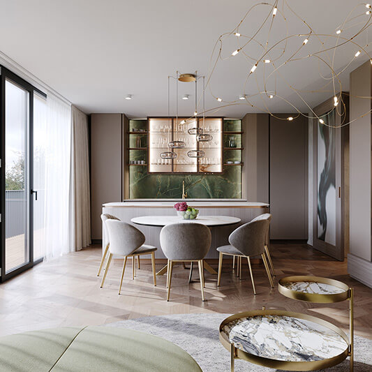 Krčská zahrada interiér